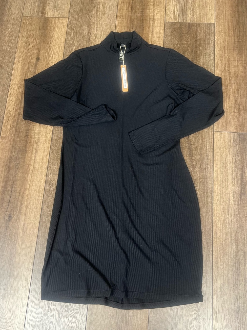 Skims Black Mock Neck Long Sleeve Women’s Dress